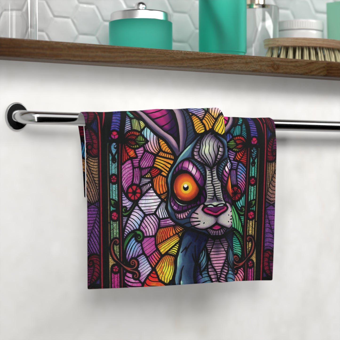 Creepy Bunny Face Towel
