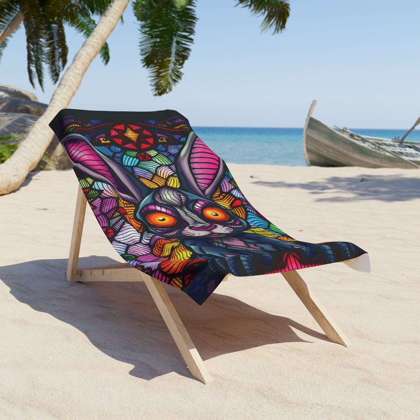 Creepy Bunny Beach Towel