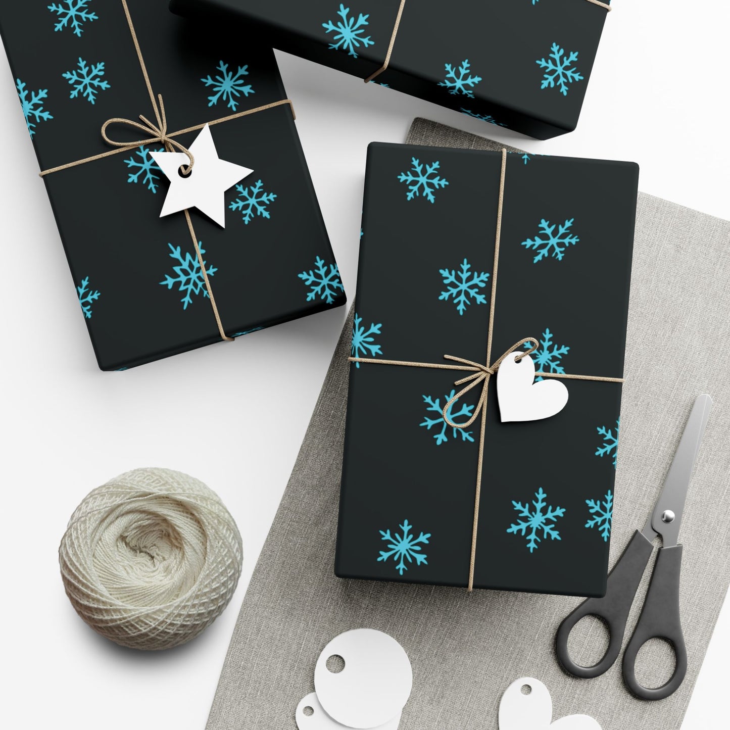 Blue Snowflake Wrapping  Paper
