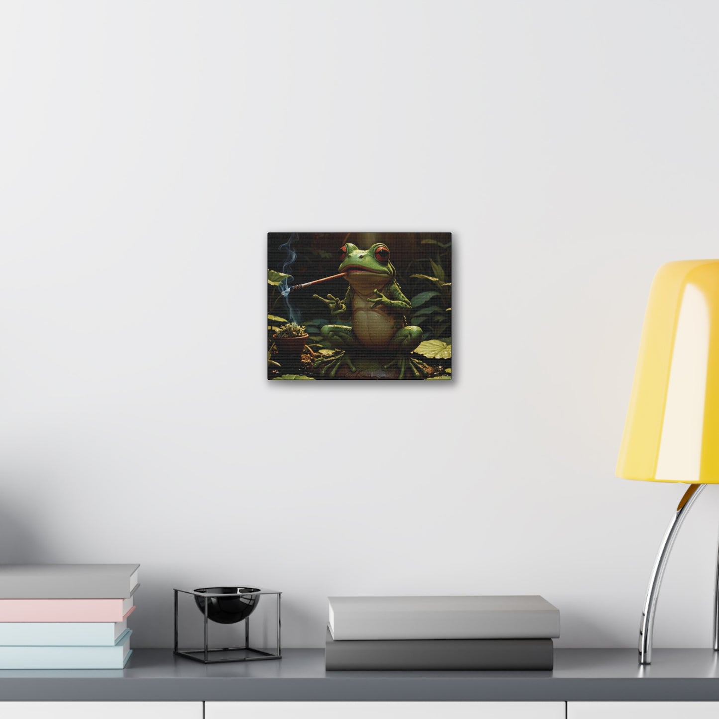 Smoking Frog Canvas Stretched, 0.75"
