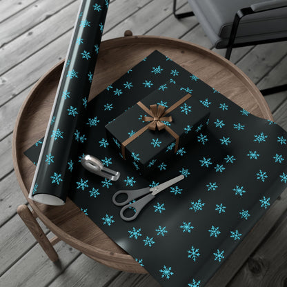 Blue Snowflake Wrapping  Paper