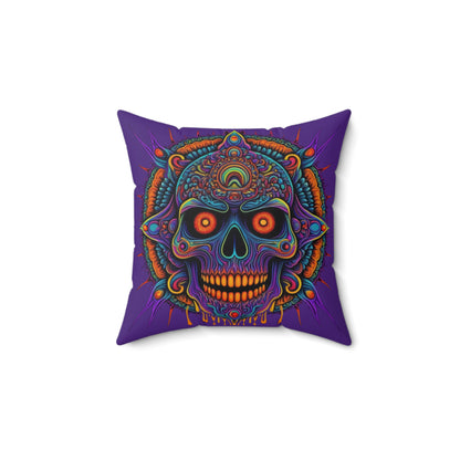 Purple Dripping Skull Square Pillow