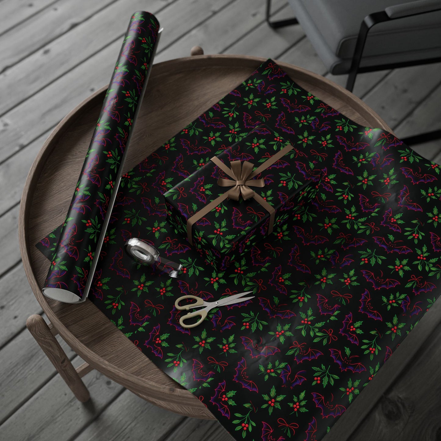 Bats and Holly Wrapping Papers