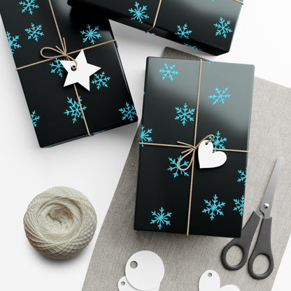 Blue Snowflake Wrapping  Paper